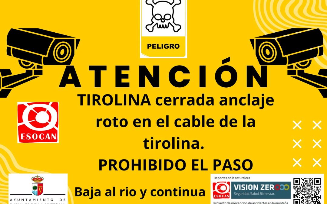 ¡Aviso de seguridad! Cierre de la vía ferrata del Calera (Ramales de la Victoria)