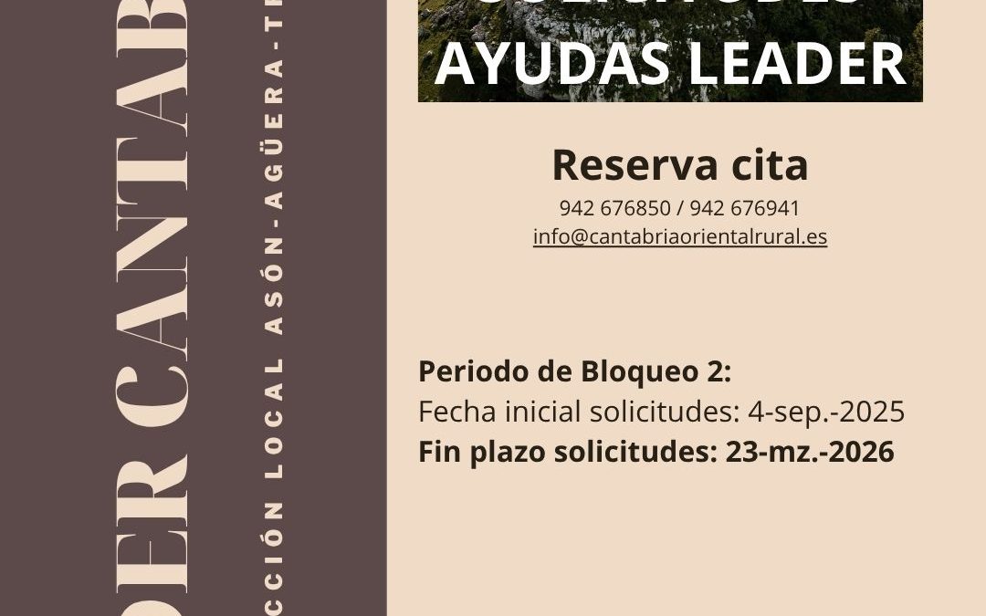 Plazo de solicitudes ayudas leader